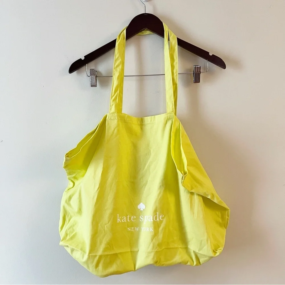 Kate Spade Neon Yellow Cotton Canvas Tote Shopping Bag Multi-use